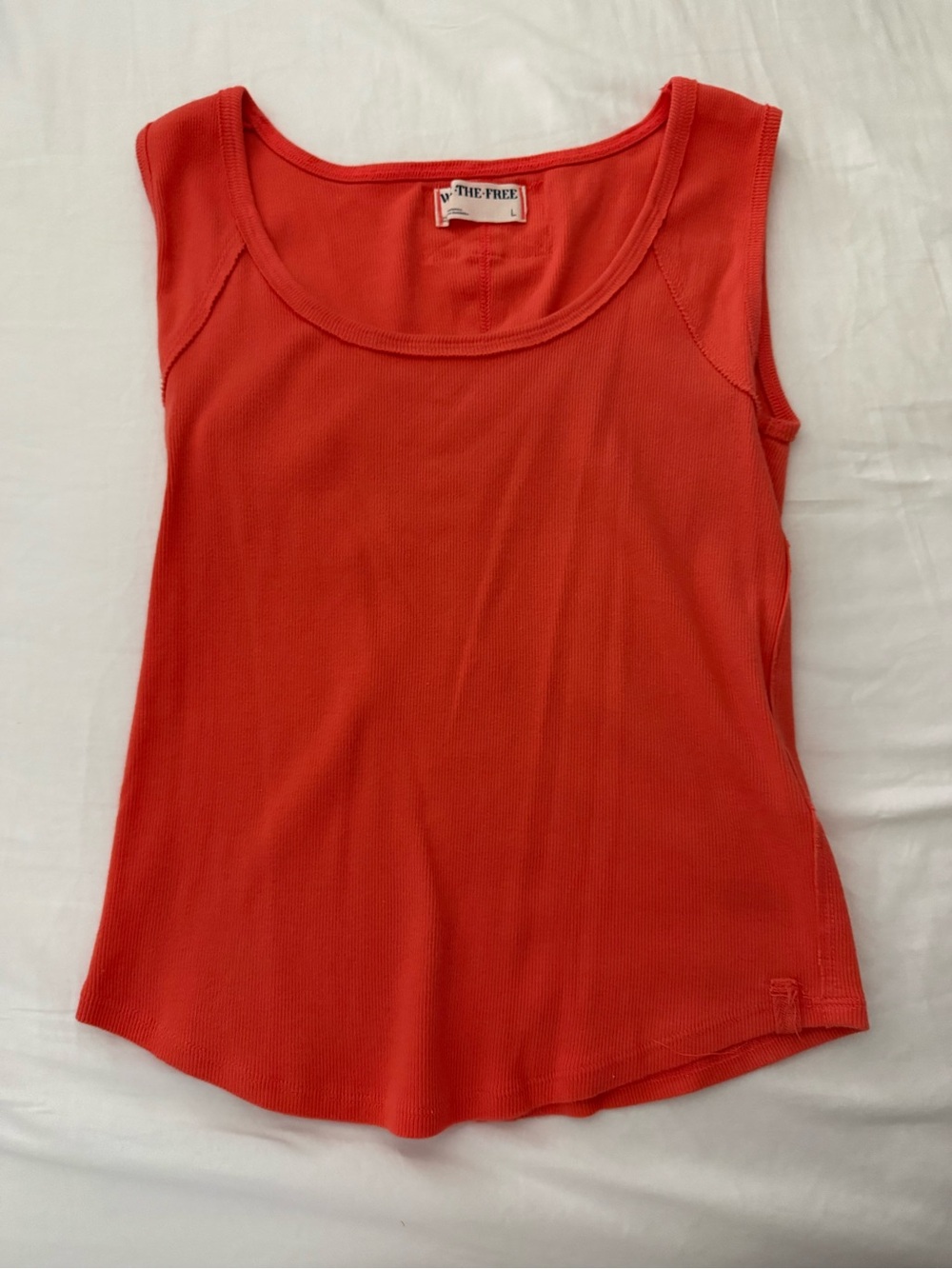 Free People Coral Orange Scoop Neck Tank